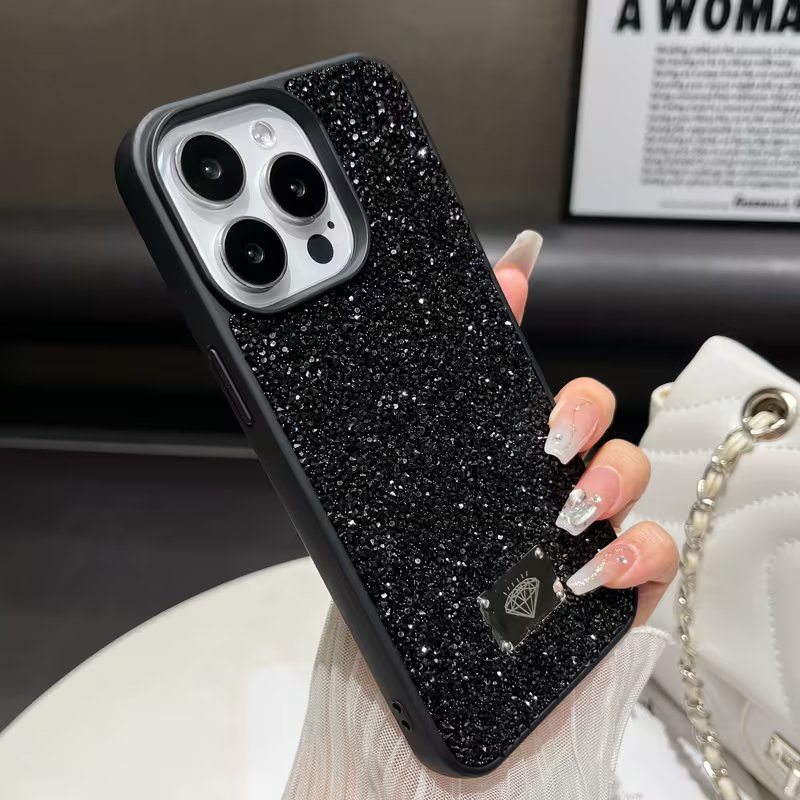 Black Glitter Diamond Case for iPhone | Premium Sparkle Finish & Stylish Design | iCase — photo 4