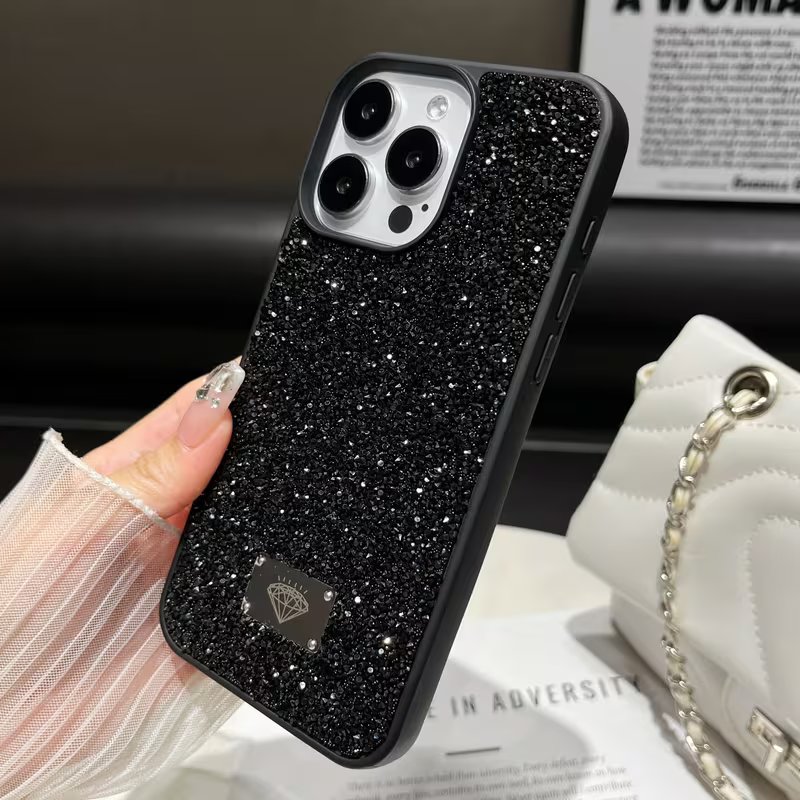 Black Glitter Diamond Case for iPhone | Premium Sparkle Finish & Stylish Design | iCase — photo 3