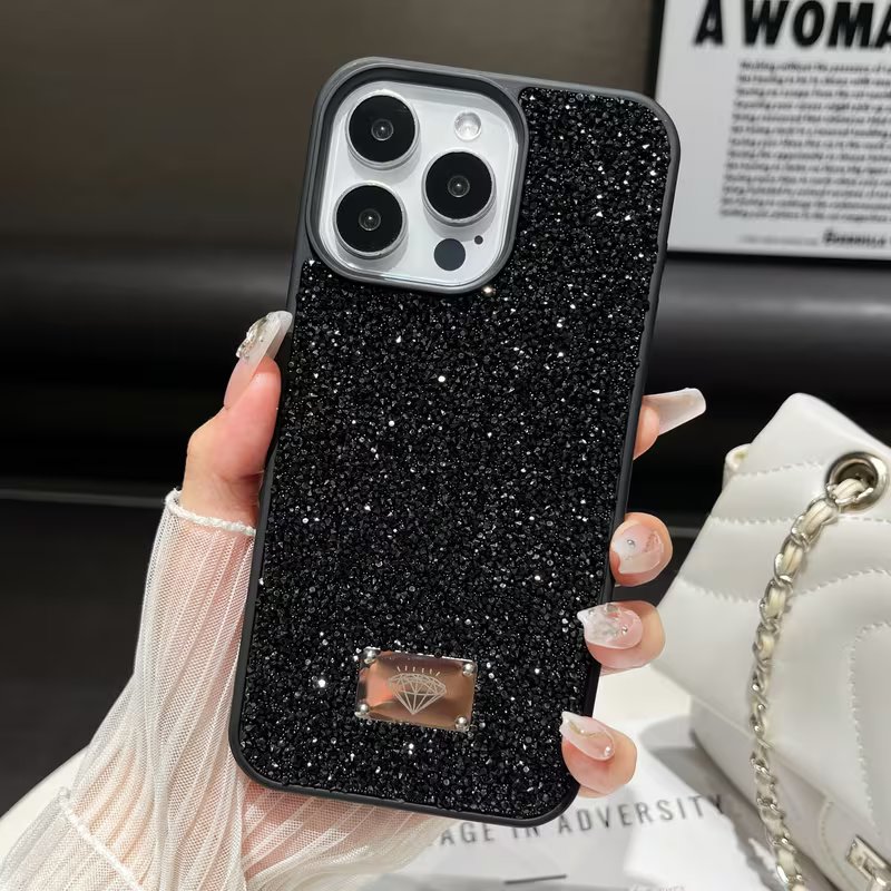 Black Glitter Diamond Case for iPhone | Premium Sparkle Finish & Stylish Design | iCase — photo 1