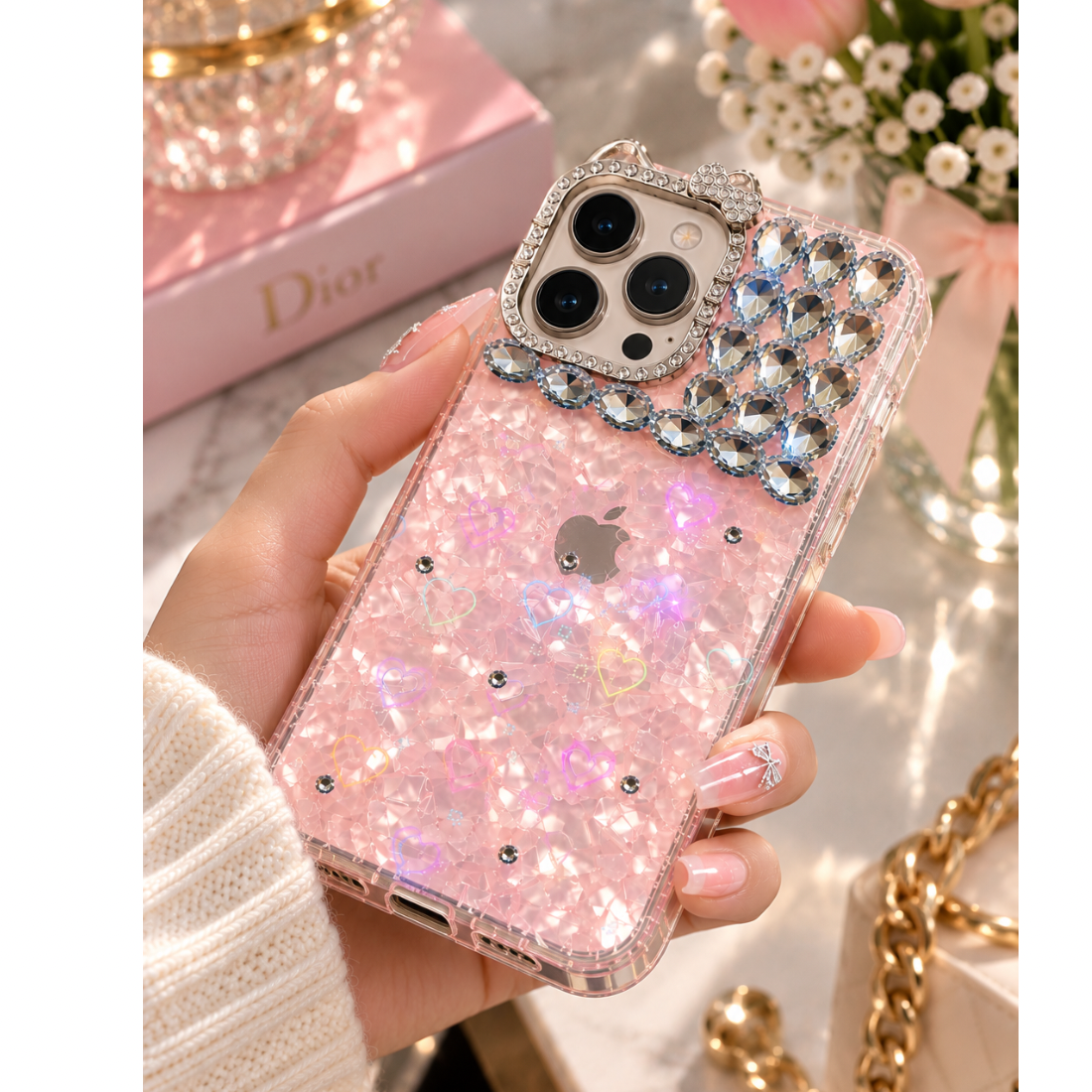 Luxury Crystal Heart Bling Case — photo 2