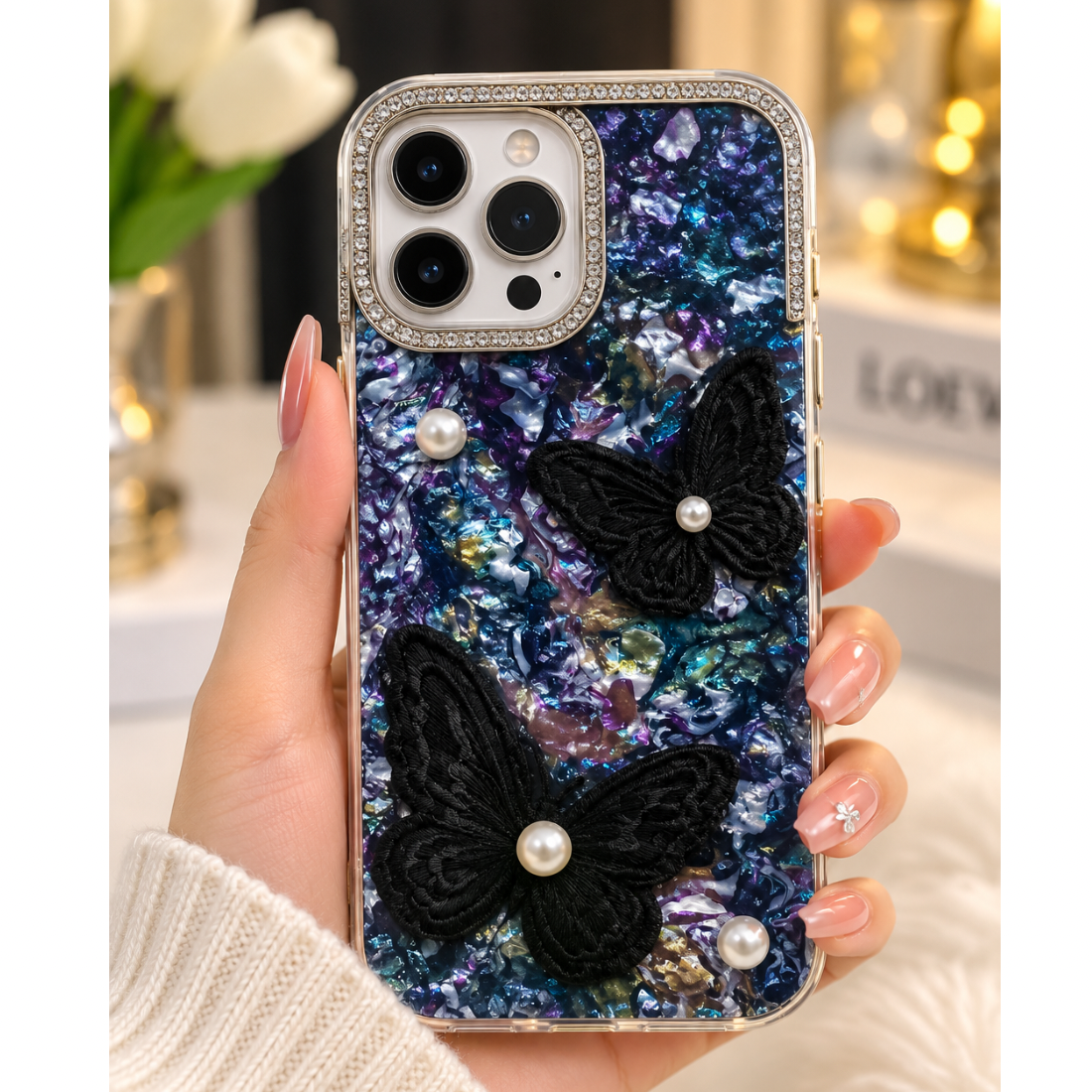 Butterfly Pearl Bling Case — photo 3