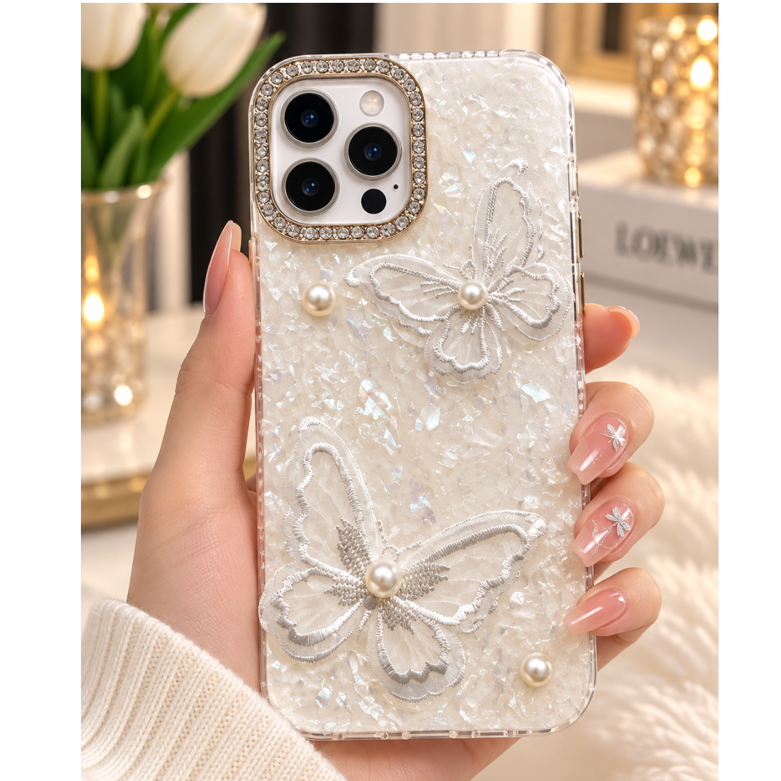 Butterfly Pearl Bling Case — photo 1